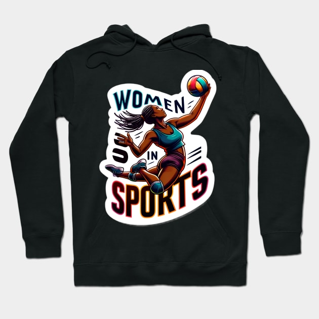 Women in Sports - Empowered Female Volleyball Player Hoodie by PuckDesign